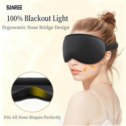 Sleep Mask for Side Sleeper Women Men,Blackout Eye Masks for Sleep,3D Contoured Sleeping Mask,Breathable Adjustable Eye Cover Blindfold with lash Extensions for Trave,Nap,Night Work