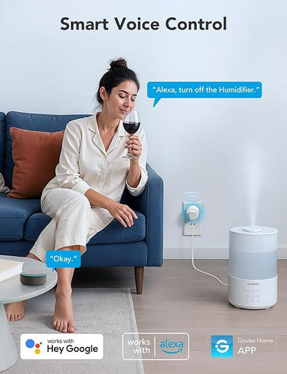 Govee Smart Plug, WiFi Plugs Work with Alexa & Google Assistant, Smart Outlet with Timer & Group Controller, WiFi Outlet for Home, No Hub Required, ETL & FCC Certified, 2.4G WiFi Only, 4 Pack