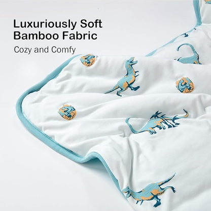 BubblePanda Rayon Made from Bamboo Baby Blanket for Boys Girls Neutral Soft Crib Blanket Toddler Quilt Comforter Newborn Nursery 30 x 40 Inch Dinosaur