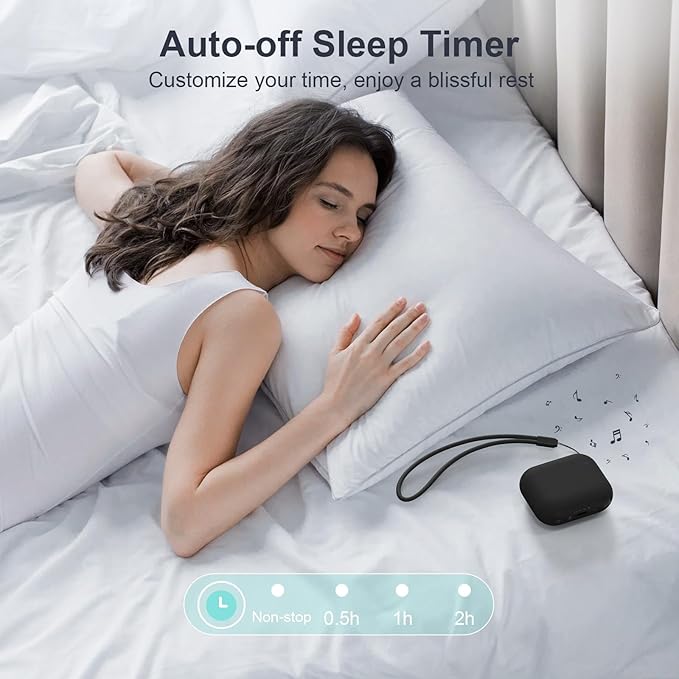 ANJANK Mini Portable Sound Machine for Sleep,Travel White Noise Machine for Adults, 20 Soothing Sounds, Powerful Battery, 30-Level Volume, Noise Canceling for Sleeping, Office Privacy, Home