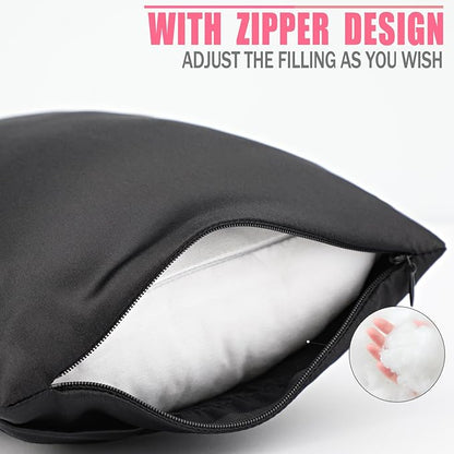 Silky Satin Soft Knee Pillow for Side Sleepers, Pressure Pillows Between Legs 11"x7" Small Knee Pillow Joints Cushion for Sleeping Hip and Back Pain, Black 2 Pcs