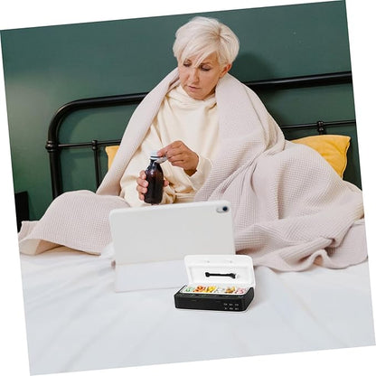 NOLITOY Smart Pill Organizer Alarm Reminder for Seniors Portable Medication Storage Clock Function for Elderly Care and Management