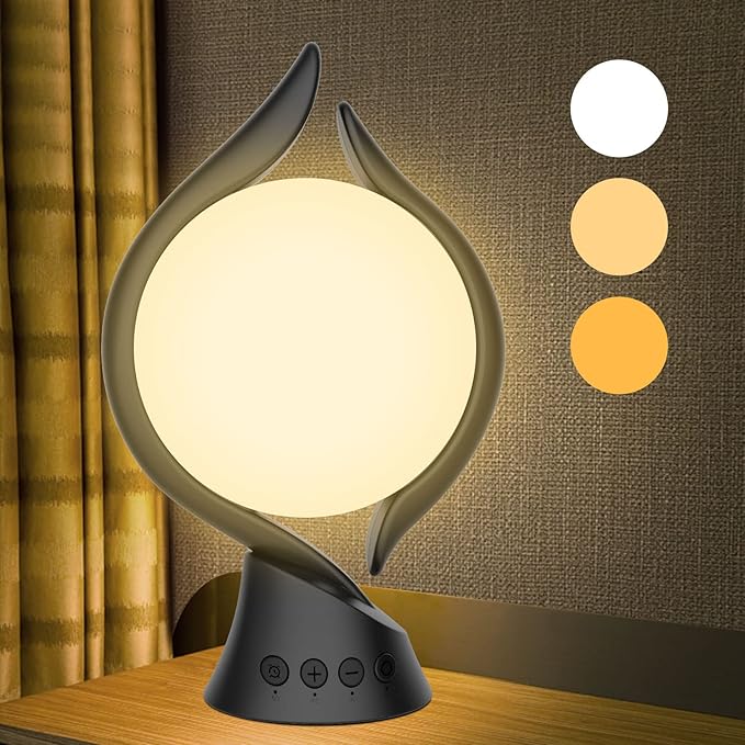 Voraiya Light Therapy Lamp 10000 Lux, UV-Free Therapy Light with 5 Brightness, 3 Color Temperature, 4 Timer, Memory Function, Full Spectrum, Bright Seasonal Sun Light Lamp for Bedroom, Office (Black)