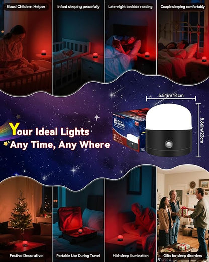 Neporal REDIX 670nm Red Light for Sleep, 100% Blue Light Blocking & Dimmable & 4 Timer Red Night Light for Melatonin Promoting, with Remote Red Light Lamp for Bedroom, Sleeping, Reading, Baby Nursery