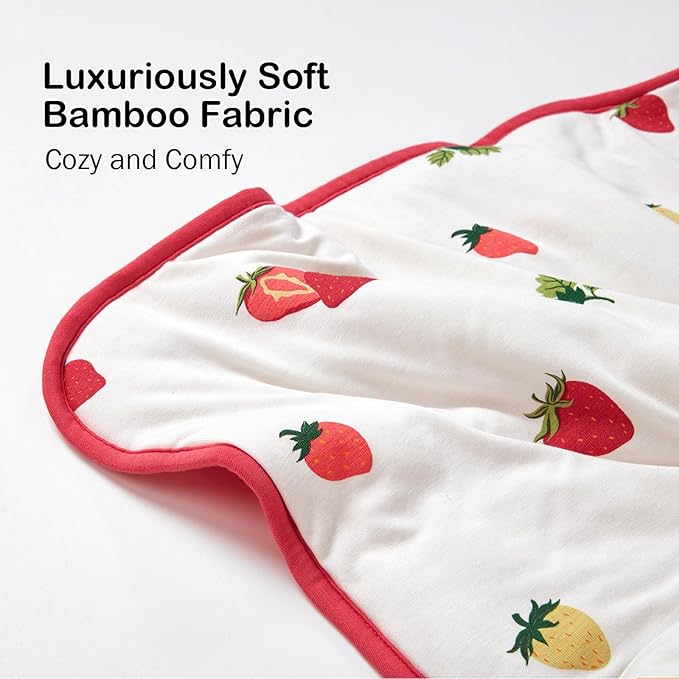 BubblePanda Rayon Made from Bamboo Baby Blanket for Boys Girls Neutral Soft Crib Blanket Toddler Quilt Comforter Newborn Nursery 30 x 40 Inch Strawberry