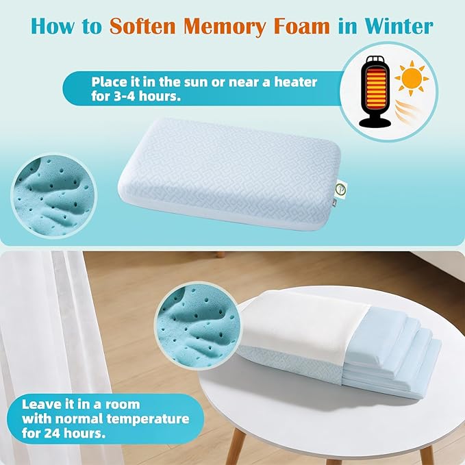 LOFE Adjustable Memory Foam Pillow - 4 Height from 1.2 to 4.8in, Cervical Pillow for Neck Pain Relief, CertiPUR-US Neck Support Pillow for Side Sleepers, Back/Stomach Sleepers, a Removable Cool Cover