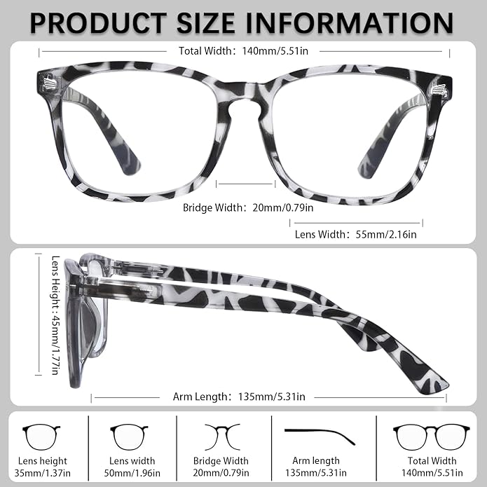 VIDEBLA 5 Pack Blue Light Blocking Reading Glasses,Spring Hinge Readers for Women Men,Anti UV Ray Filter Nerd Eyeglasses