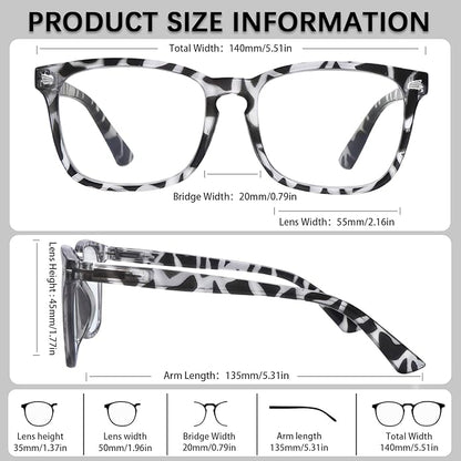 VIDEBLA 5 Pack Blue Light Blocking Reading Glasses,Spring Hinge Readers for Women Men,Anti UV Ray Filter Nerd Eyeglasses