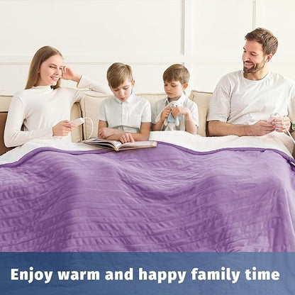 Heated Electric Blanket King Size - 90" x 100" Heating Blanket with Dual Control, 10 Heating Levels & 8 Hours Auto Off, Soft Warm Flannel Blanket, Christmas Birthday Gifts for Senior Grandma