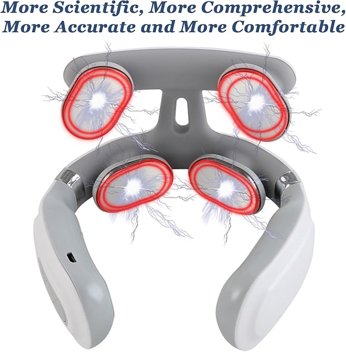 Neck Massager, 2026 2.0 Upgraded 4-Head Portable Neck Massager with Heat, 6 Modes 16 Levels for Home Relaxation & Personal Comfort, Ergonomic Design, Portable, Lightweight