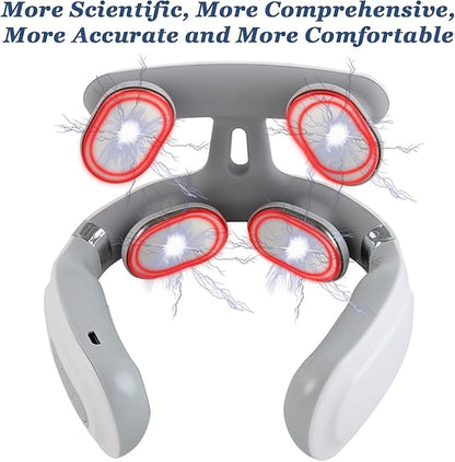 Neck Massager, 2026 2.0 Upgraded 4-Head Portable Neck Massager with Heat, 6 Modes 16 Levels for Home Relaxation & Personal Comfort, Ergonomic Design, Portable, Lightweight