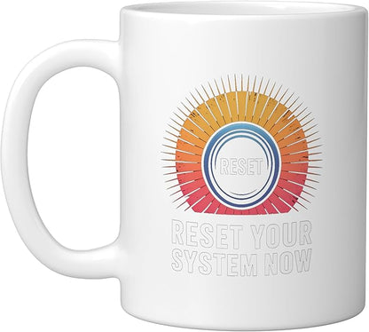 Relaxation Breathing Vagus Nerve Stimulation, Stress Relief Ceramic Mug, White