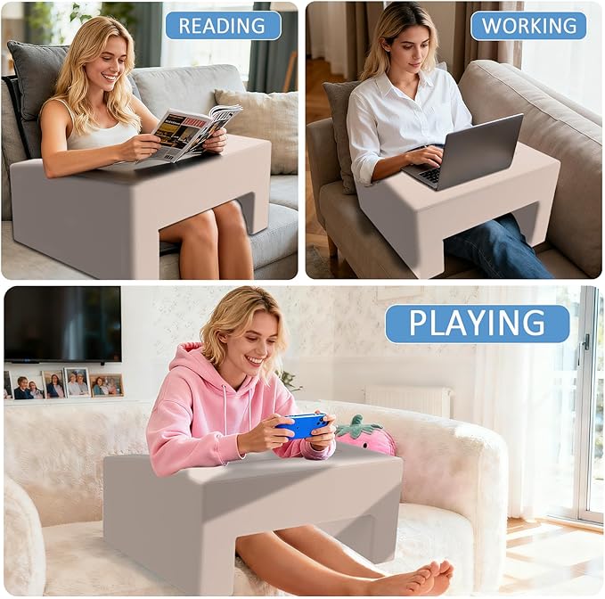 Lap Desk Pillow with Removable Cover Adjustable Angle Gaming & Machine Washable Reading Pillow for Adults Multipurpose Laptop Bed Tray with Arms for Working