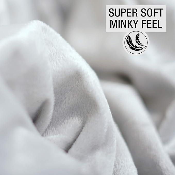Minky Weighted Blanket, Large King Size 90”x92” | 15LB Heavy Blanket with Premium Glass Beads – Soft Microfiber Fleece Throw Blanket for Adults, fits Queen and King Beds (Gray)
