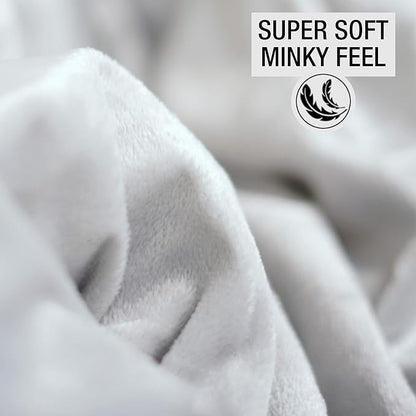 Minky Weighted Blanket, Large King Size 90”x92” | 15LB Heavy Blanket with Premium Glass Beads – Soft Microfiber Fleece Throw Blanket for Adults, fits Queen and King Beds (Gray)