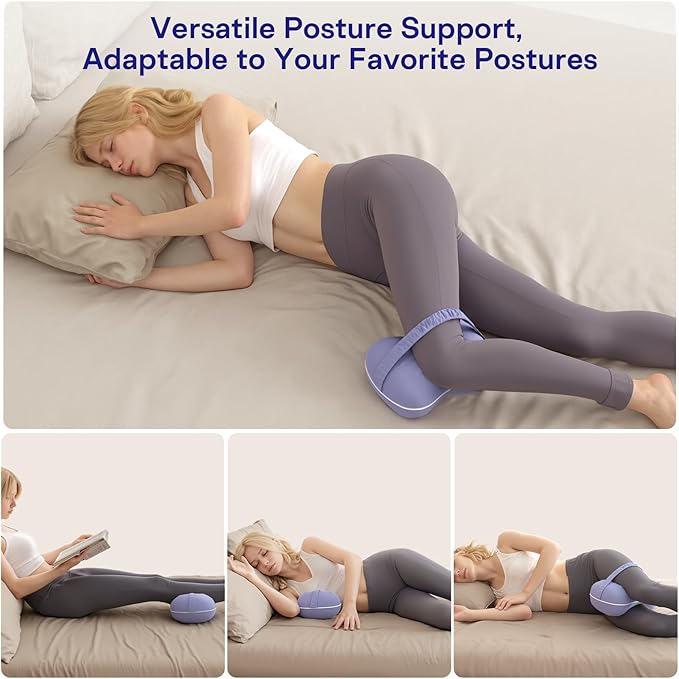 Knee Pillow for Side Sleepers - Smooth Spine Alignment Pillow, Memory Foam Knee Pillows for Back Hip Pain, Spine Aligning, Sciatica, Surgery Recovery, Pregnancy
