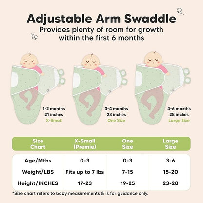 3-Pack Organic Baby Swaddle Sleep Sacks - Swaddles for Newborns, Infant 0-3 Months, Baby Girls, Boys, Soft & Snug Newborn Sleep Sack, Nursery Swaddling Blankets (Bunnies, OS)