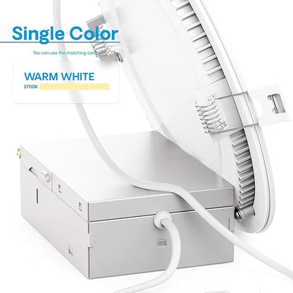 INFIBRITE 6 Inch 2700K Soft White 12W 1050LM Thin LED Ceiling Light Kit, Dimmable, Wet Rated
