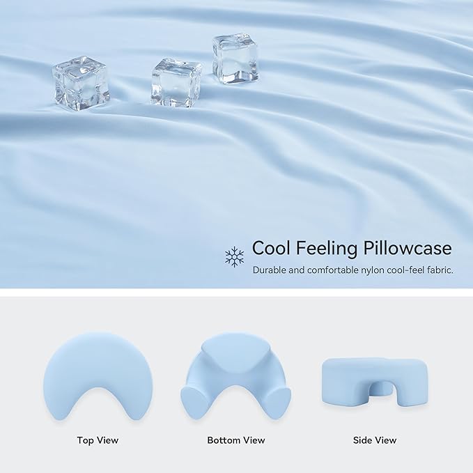 AM AEROMAX Side Sleeping Pillow with Arm Holes - Ergonomic Memory Foam Pillow for Cervical, Neck, Shoulder & Rotator Cuff Pain Relief - Ideal for Side Sleepers.(Blue)