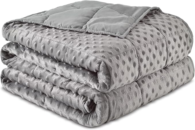Sivio Weighted Blankets for Adults, Soft Minky Heavy Blanket for Calm Sleeping, King Size Breathable Weighted Throw Blanket for Men and Women, Grey, 80 x 87in, 15lbs
