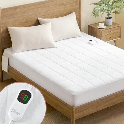 Homemate Heated Mattress Pad Twin Size for Cold Sleepers, 4 Heated Setting Coral Fleece Electric Mattress Pad Twin, Bed Warmer with Single Controller & Auto Off 10 Hours, Fit Up to 21 Inch, 75"x39"