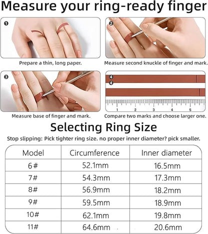 Smart Ring for Women & Men, Smart Rings Health Tracker with Heart Rate, Sleep Monitoring, Long Lasting Battery, IP68 Waterproof Fitness Ring for iOS & Android, No Subscription Fee (Gold, #7)