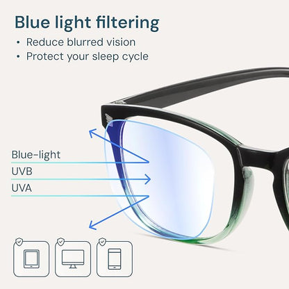 Gaoye Blue Light Glasses for Computer & Gaming - Anti UV Ray Lenses, Scratch-Resistant & Comfort Fit