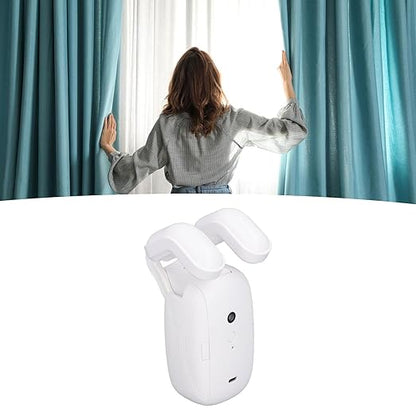 Automatic Curtain Opener and Closer Single - Roman Rod Rail Smart Curtain Opener Robot, Low Noise APP Control Electric Curtain Track for Home Office