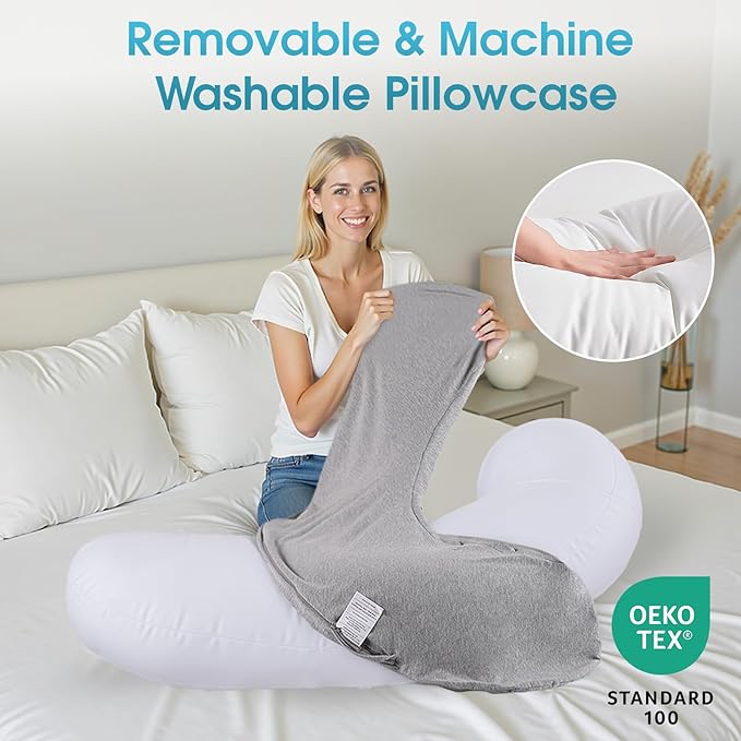 Body Pillow, Long Pillow, Memory Foam Body Pillow, C-Shaped Side Sleep Pillow, Long Lumbar Pillow, 35”×10”