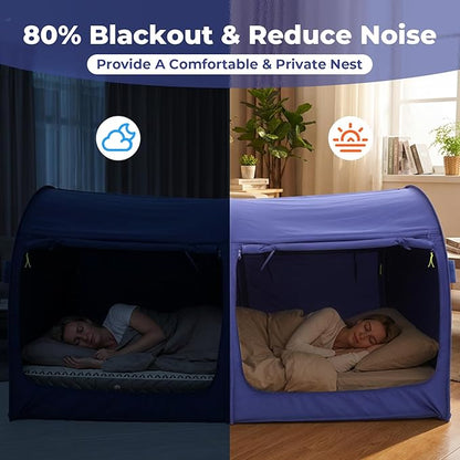 LEEDOR® Bed Tent Dream Tents Bed Canopy Shelter Cabin Indoor Privacy Warm Breathable Pop Up Twin/Full/Queen for Kids and Adult Patent Pending(Mattress Not Included)
