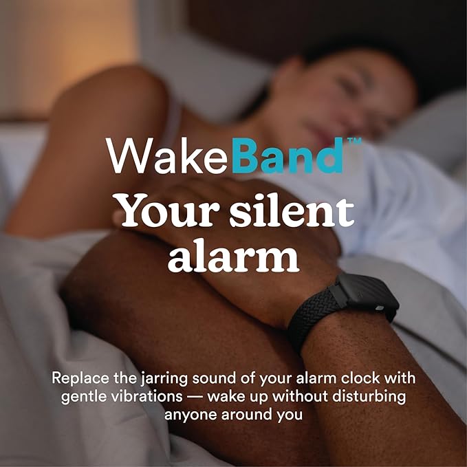 Homedics WakeBand Silent Vibrating Alarm Wristband, Ultra-Light Comfortable Design, 9 Vibration Patterns & 9 Intensities, Up to 6-Day Battery, iOS/Android App, Black