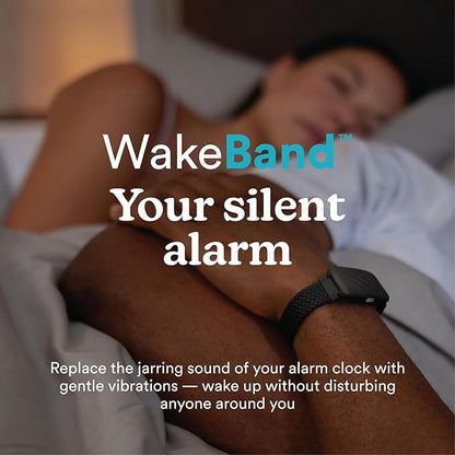 Homedics WakeBand Silent Vibrating Alarm Wristband, Ultra-Light Comfortable Design, 9 Vibration Patterns & 9 Intensities, Up to 6-Day Battery, iOS/Android App, Black