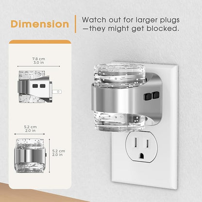 Briignite Night Light Plug into Wall 2 Pack, Dimmable Night Light with Bubble Design 3000K/4000K/5000K & 3 Brightness Levels for Baby Nursery Hallway Bathroom Kids Room, 3CCT