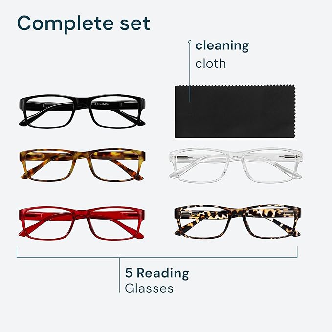 Gaoye 1.0 Professional Reading Glasses for All Day - Computer Readers with Blue Light Protection - Value Pack