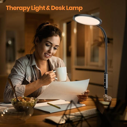 LASTAR 10000 Lux Sun Light with Remote & Touch Control, UV-Free Sunlight Lamp, Sun Lamp with 360° Flexible Neck/4 Colors/5 Brightness/Timer/Memory