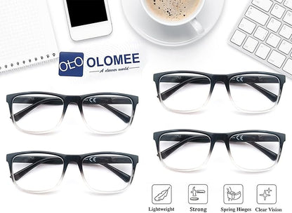 Blue Light Blocking Reading Glasses Men Large Oversized Square Readers Wide fit Cheaters for Men W/Big Head/Large Face