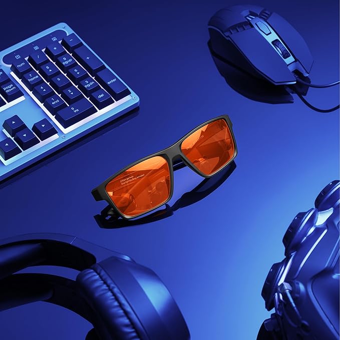 Titan Gaming Glasses, Blue Light Blocking, Night Driving Glasses for Men, Computer Protection Christmas Gift for Gamers