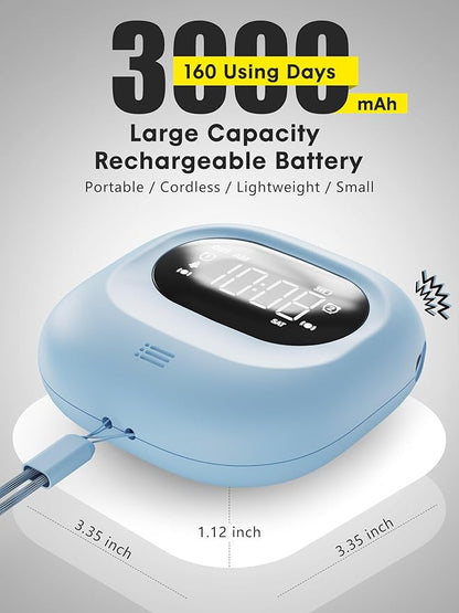 ROCAM Rechargeable Vibrating Alarm Clock Bed Shaker, 3000mAh Portable Travel Clock Under Pillow for Teens, Deaf People, Heavy Sleepers, Adults – 160-Day Standby, Great for Bedroom or Dorm Use, Blue