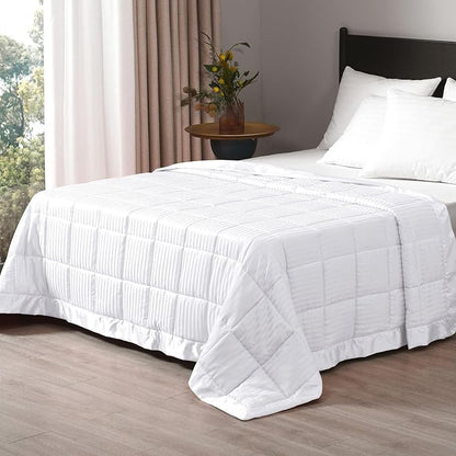 downluxe Weighted Blanket King Size, 18 lb Weighted Blanket with Glass Beads for All Season, Machine Washable Heavy Blanket (White, 108 X 90 Inch)