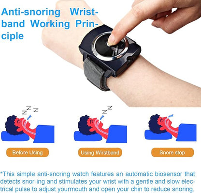 Anti Snoring Wristband Device Intelligent, 7-Speed Intensity Adjustment, Effective Snoring Prevention, Wristband Sleep Wearing Snore Stopper Watch, Improve Nighttime Sleeping