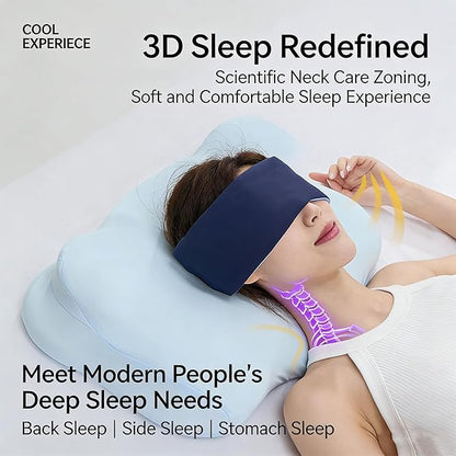 Cloud Pillow Ergonomic Memory Foam Cervical Neck Support Pillow, Adjustable Dual-Loft Hypoallergenic Breathable Pillowcase for Side Back Stomach Sleepers (Gray)