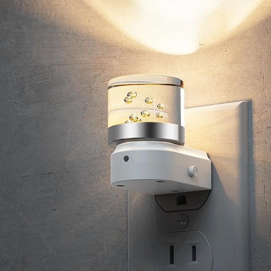 L LOHAS LED Night Light, Night Lights Plug into Wall, 3000K Soft Light LED NightLights, Built in Dusk to Dawn Sensor Bubble Wall light for Hallway, Bathroom, Rooms