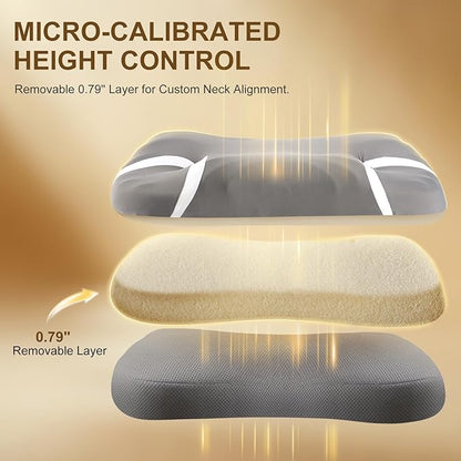 CPAP Pillow for Side Sleeping | Contoured Cervical Memory Foam Pillow for Neck Support | Reduces Air Leaks and Mask Pressure | Ideal for Side, Back and Stomach Sleepers