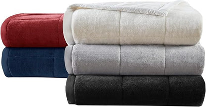 Madison Park MP51-6382 Coleman Cozy Reversible Blanket, Luxury Plush Season Down Alternative Cover for Bed, Couch and Sofa, King(108"x90"), Navy