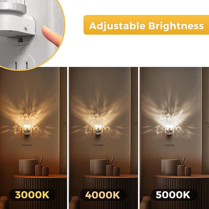 L LOHAS Night Lights Plug into Wall, 2 Pack 3000K/4000k/5000KColor Changing Night Light, 3CCT Color Temperature Night Light, Dusk to Dawn Sensor for Hallway, Bathroom