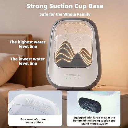 8-in-1 White Noise Sound Machine with Night Light, Help Stress Relief, Waterfall Design Essential Oil Diffuser Rain Sound Machine with Humidifier for Bedroom Office Decor Gift, Gray