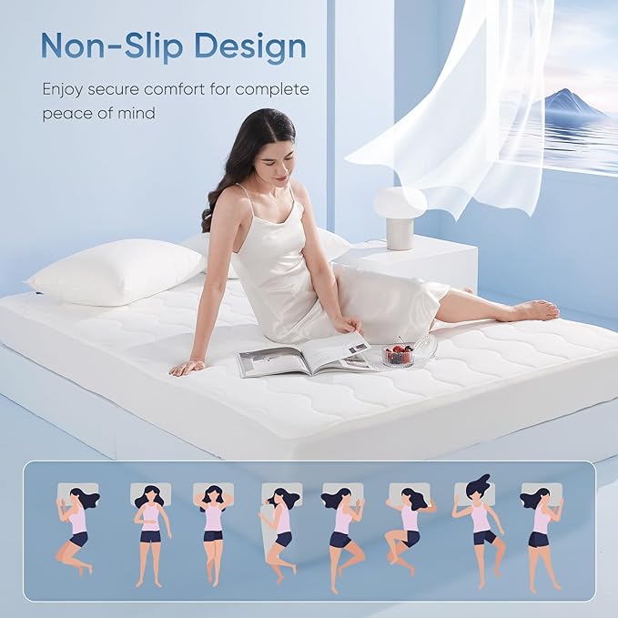 Elegear Queen Cooling Mattress Pad for Hot Sleepers, Waterproof Cold Mattress Topper with TriSupport 3D Tech Balanced Support & Enhanced Breathability, Soft Fluffy Bed Protector Deep Pocket Up to 16"