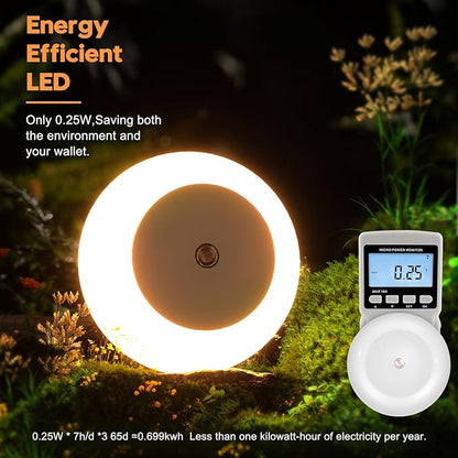 Night Light, Night Lights Plug into Wall, Dusk to Dawn Sensor Warm White Led Night Light 0.5W, 2 Pack Nightlight for Adults, Bedroom, Bathroom, Hallway, Kitchen