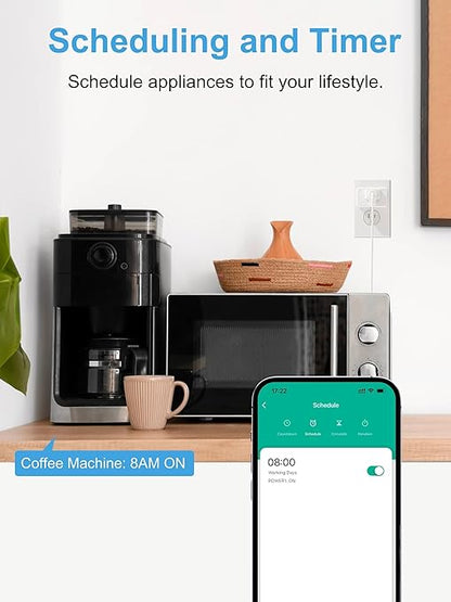 EIGHTREE Zigbee Smart Plug 15A, Energy Monitoring, 𝗭𝗶𝗴𝗯𝗲𝗲 𝗛𝘂𝗯 Required, ETL Certified, Smart Plugs That Compatible with Alexa & Home Assistant & SmartThings, 1 Pack