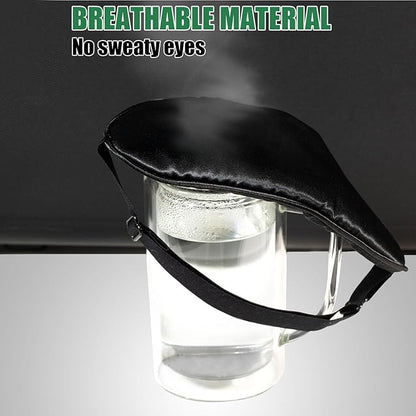 Sleep Mask for Women and Men 2 Pcs Eye Mask for Sleeping Adjustable Strap Blackout Silk Sleep Eye Masks Soft Eye Covers Blindfolds Black 2 Pack